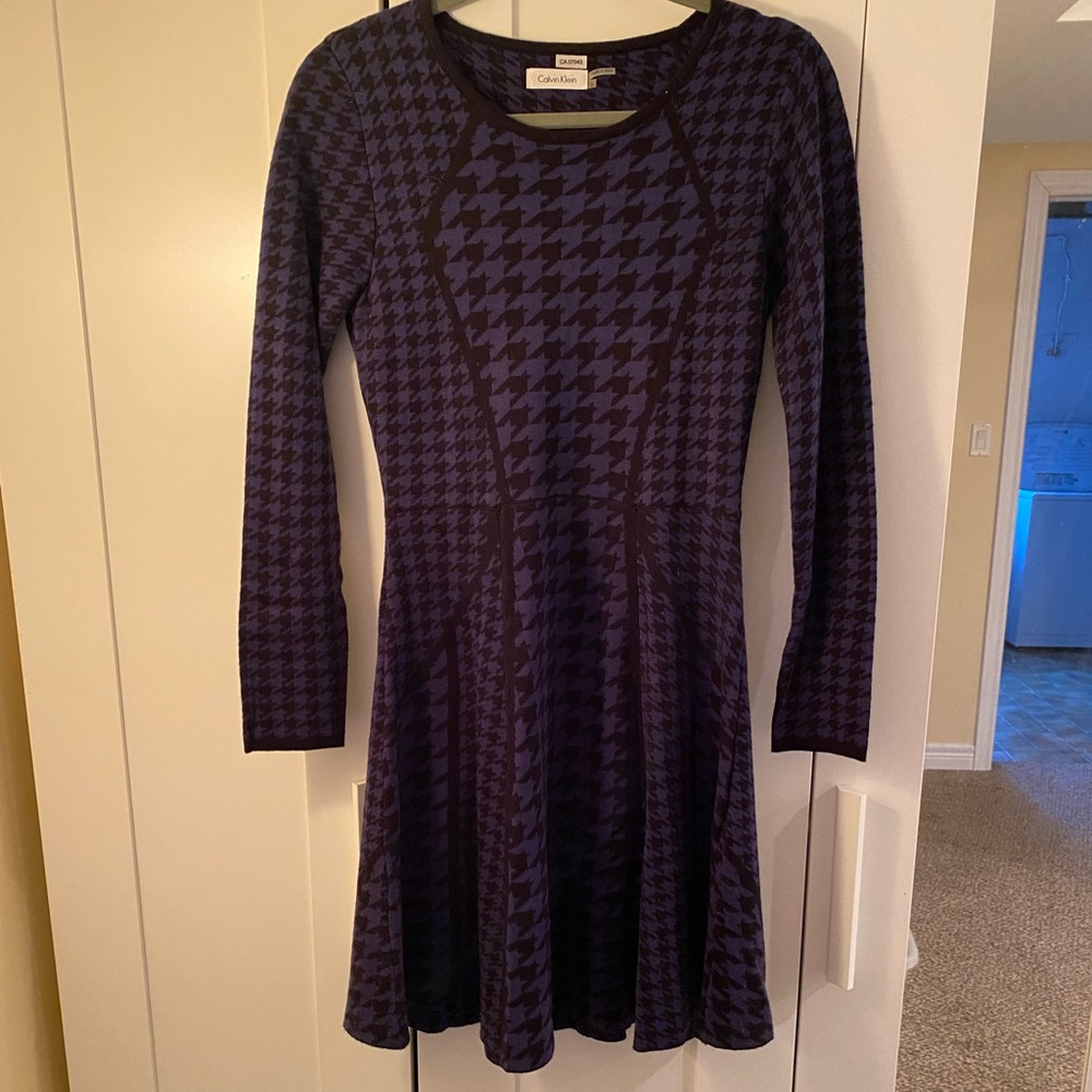 Calvin Klein houndstooth knit dress